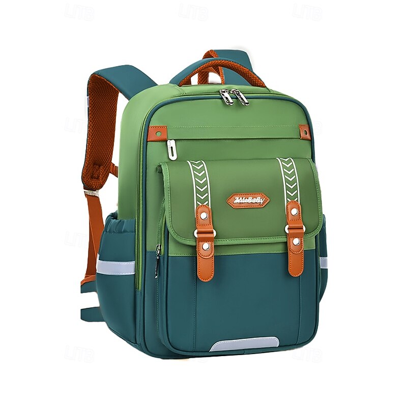 Children's ergonomic waterproof backpack with chest strap, Breathable and pressure-resistant, Multi-compartment large capacity, Stylish contrast color design, Suitable for go to school2