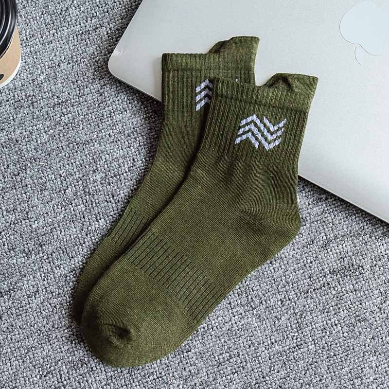 Men's 5 Pairs Multi Packs Socks Running Socks Casual Socks Black White Color Plain Line Vacation Sports & Outdoor Daily Basic Medium Spring Fall Fashion Casual2