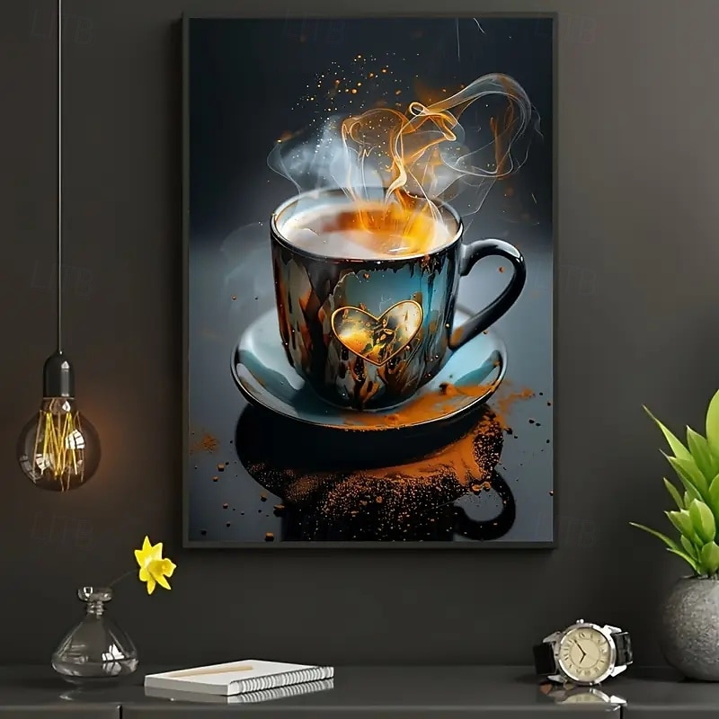 Modern Coffee Made With Love Canvas Poster Frameless Wall Art Suitable For Bedroom And Living Room Decoration