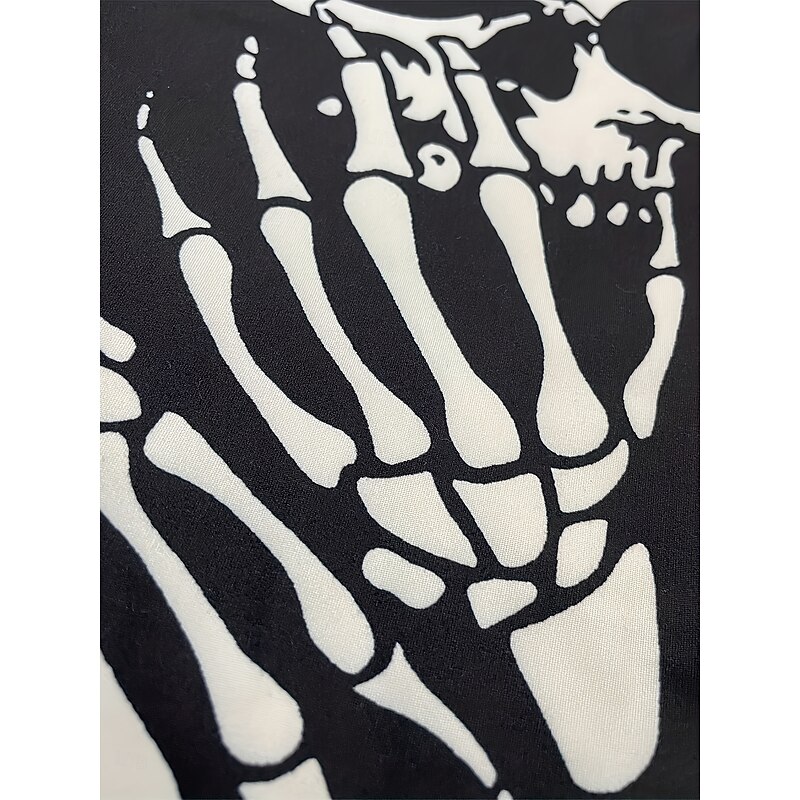 Women's Leggings Vacation Vintage Fashion Ankle-Length High WaistPantsHalloween Graphic Skull Printing Soft Breathable Stretchy Formal Outdoor Vacation Black Spring Fall Winter Slim Fit3