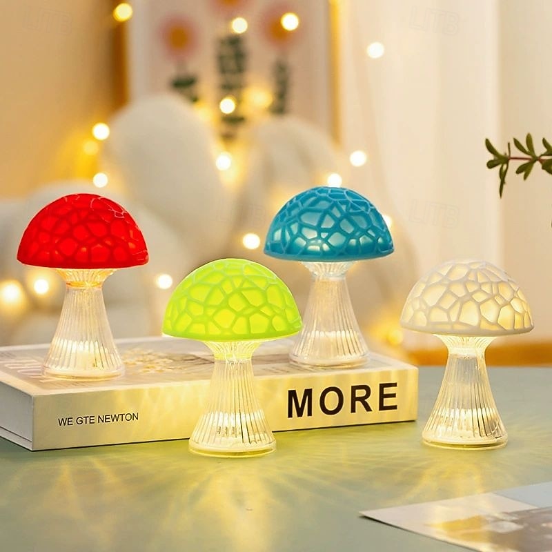 Creative LED Colored Mushroom Light Healing Night Light Dormitory Home Atmosphere Light Christmas Gift