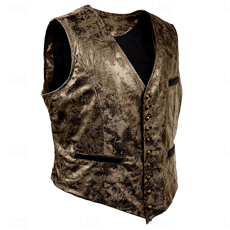 Rococo Baroque Victorian Vest Waistcoat West Cowboy Solid Color Fancy Dress Men's Carnival Carnival Event / Party Bachelorette Party Adults' Vest Spring Fall Winter2