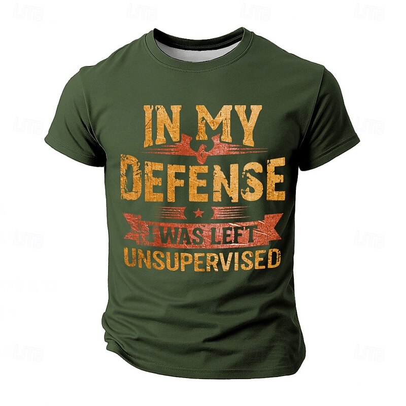 Men's Funny Graphic T-Shirt "In My Defense I Was Left Unsupervised" Sarcastic Lifestyle Tee4
