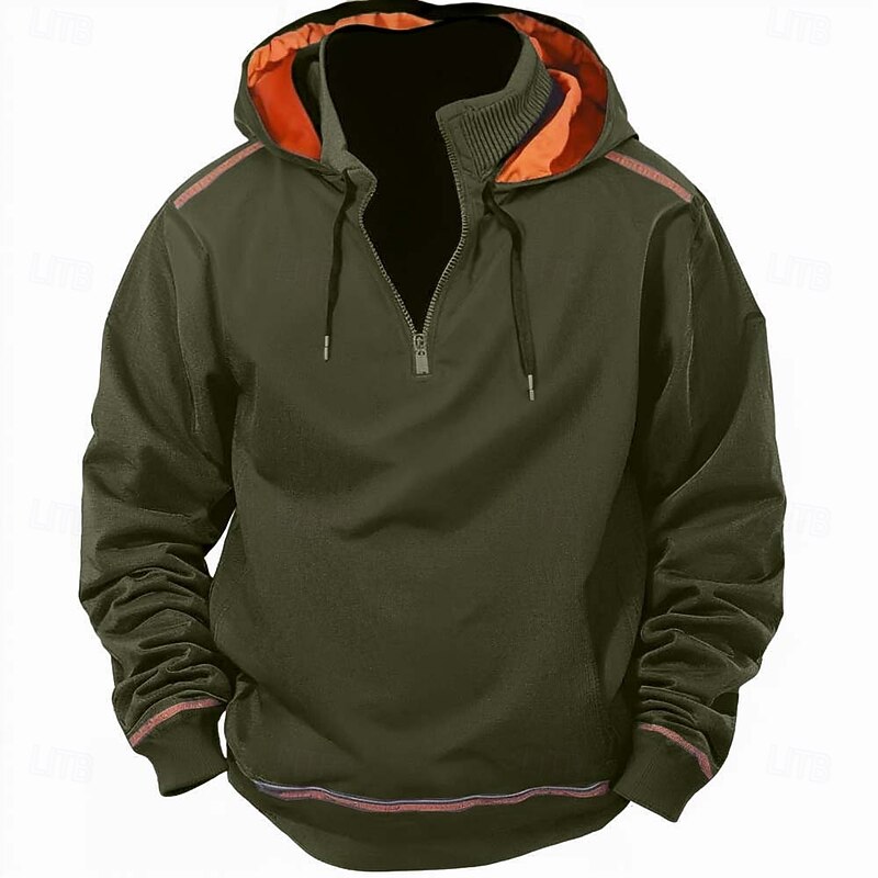 Men's Hoodie Full Zip Hoodie Tactical Black Army Green Blue Gray Hooded Color Block Patchwork Sports & Outdoor Daily Holiday Streetwear Cool Casual Fall & Winter All Seasons Clothing Apparel Hoodies4