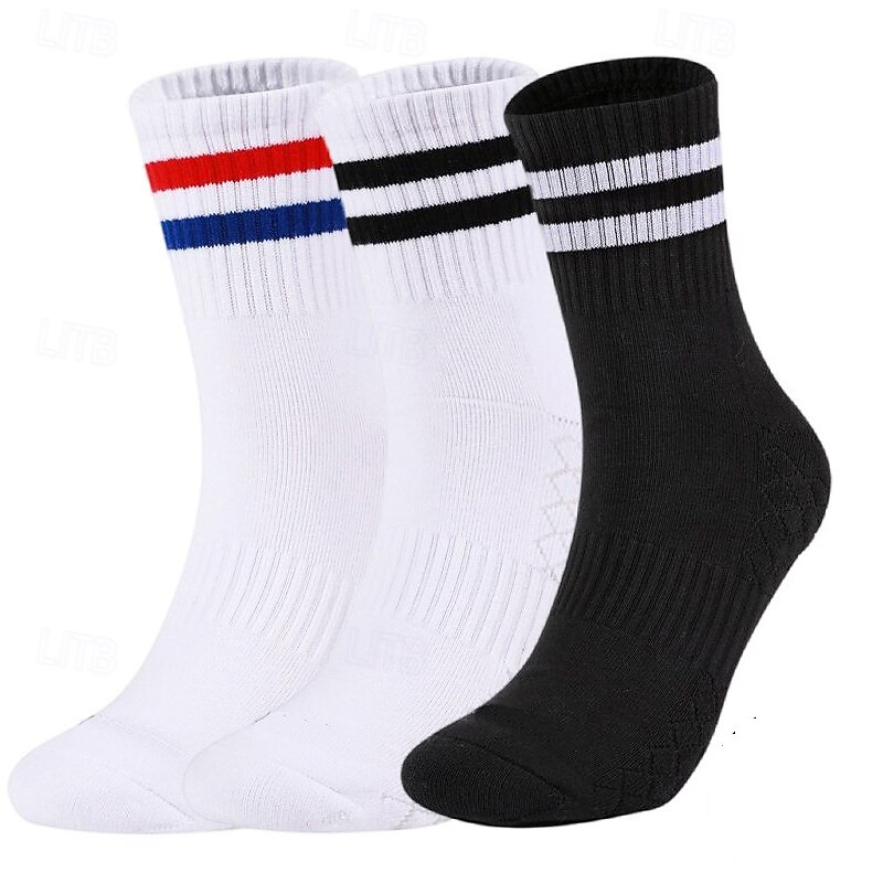 Men's 3 Pairs Multi Packs Socks Running Socks Casual Socks White+White+Black Black+White+Gray Color Color Block Vacation Sports & Outdoor Daily Basic Medium Spring Fall Fashion Casual4