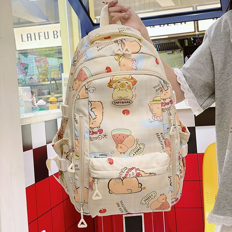 Girls' Kawaii Cartoon Backpack – Cute Food & Bear Print School Bag for Teen Students, Middle School & Daily Use4