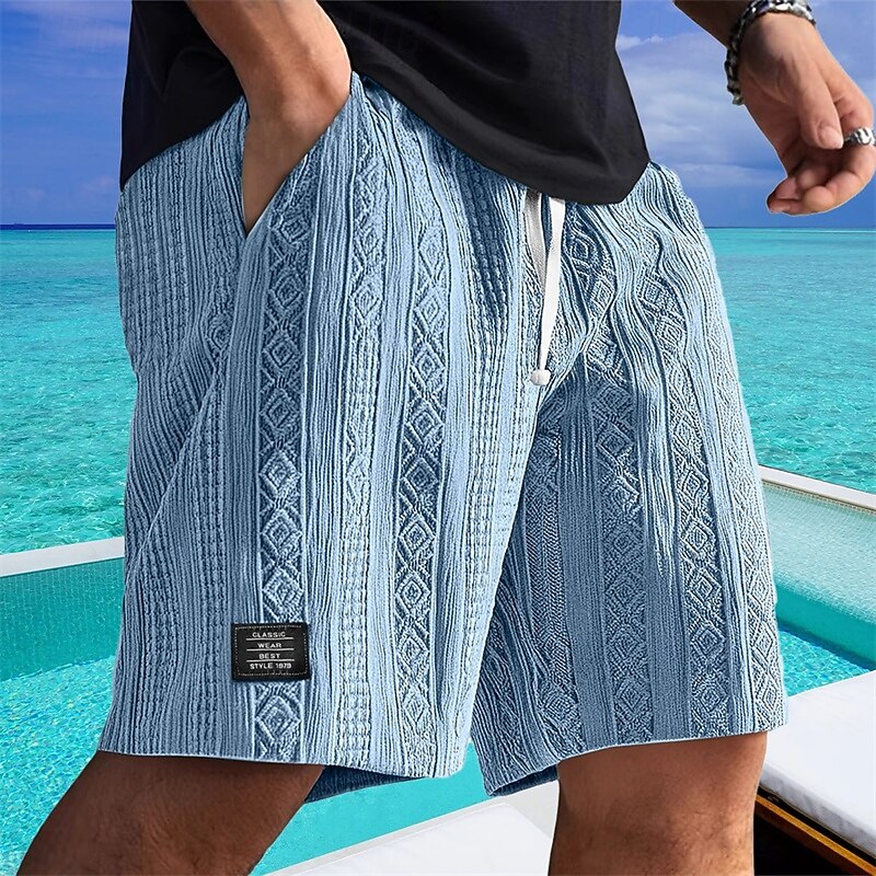 Men's Shorts Summer Shorts Casual Shorts Pocket Elastic Waist Drawstring Plain Comfort Breathable Short Outdoor Vacation Sport Casual Black White