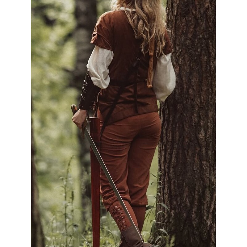 Punk & Gothic Medieval Renaissance Coat Vest Waistcoat Pirate Viking Ranger Fancy Dress Men's Viking Party / Evening Adults' Vest3