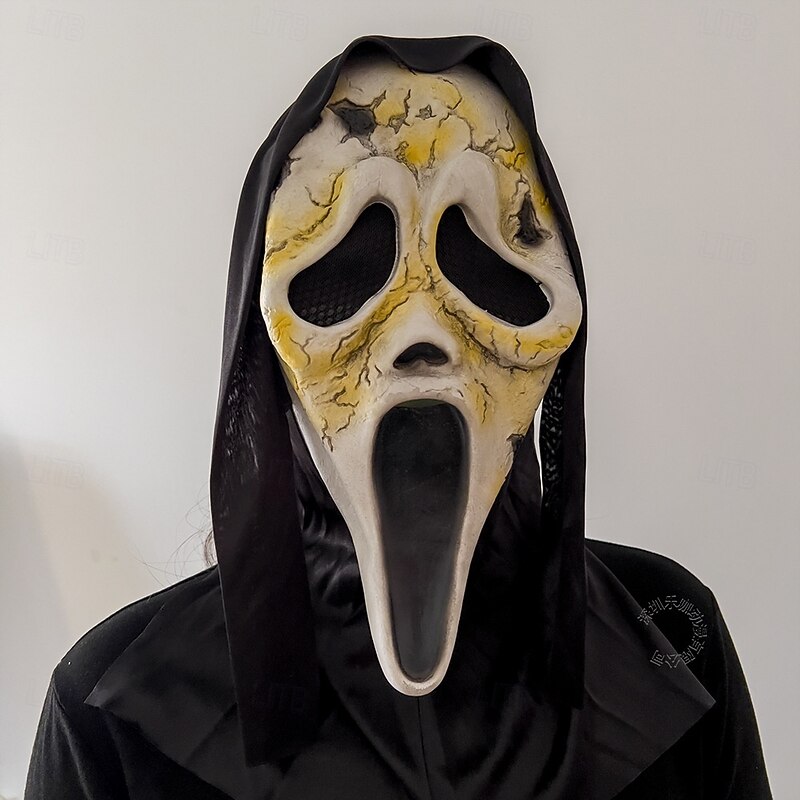 Halloween Ghost Face Mask for Adults, Scary Latex Full Head Mask for Cosplay, Grim Reaper Costume, Haunted House, and Masquerade Party Decor4