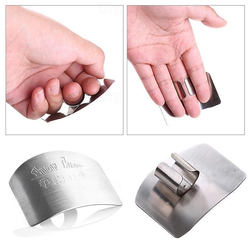 Stainless Steel Finger Hand Protector for Cutting, Anti-Cut Finger Guard Shield, Kitchen Safety Tool for Slicing Vegetables, Meat, and Chopping4