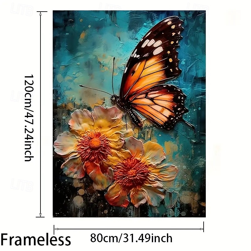 Modern Floral And Butterfly Canvas Art Poster Frameless Wall Decoration Suitable For Living Rooms And Bedrooms Room Decorations4
