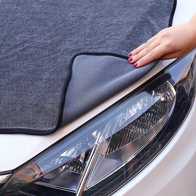 Twist Pile Microfiber Cloth Thickened Car Cleaning Towel, Highly Absorbent Glass and Household Cleaning Cloth, Soft and Durable Car Wash Rag for Scratch-Free Drying