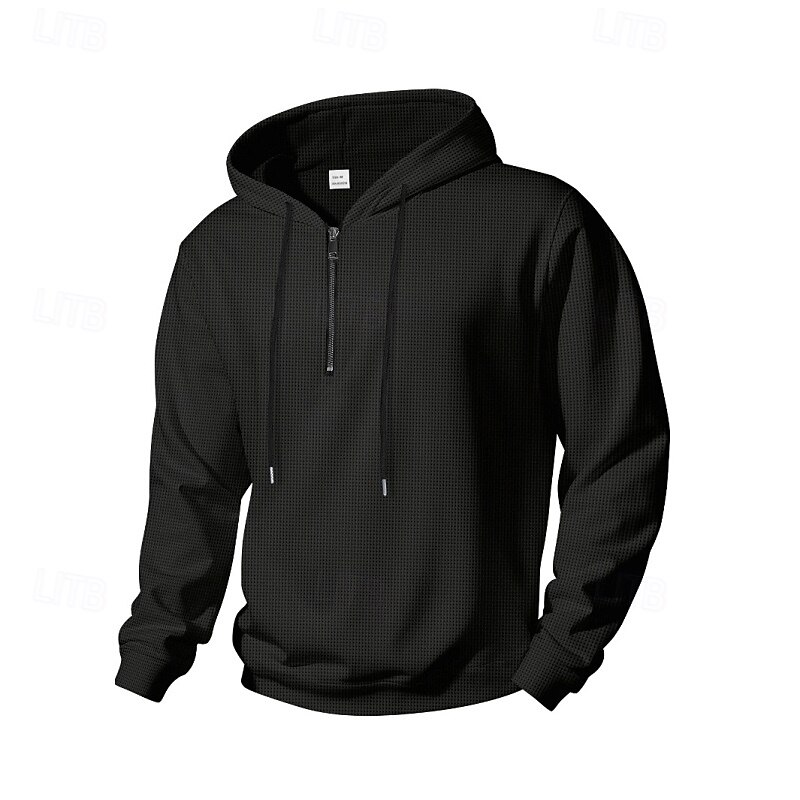 Men's Hoodie Quarter Zip Hoodie Black White Blue Khaki Gray Hooded Plain Pocket Sports & Outdoor Casual Daily Streetwear Cool Designer Spring &  Fall Clothing Apparel Hoodies Sweatshirts4