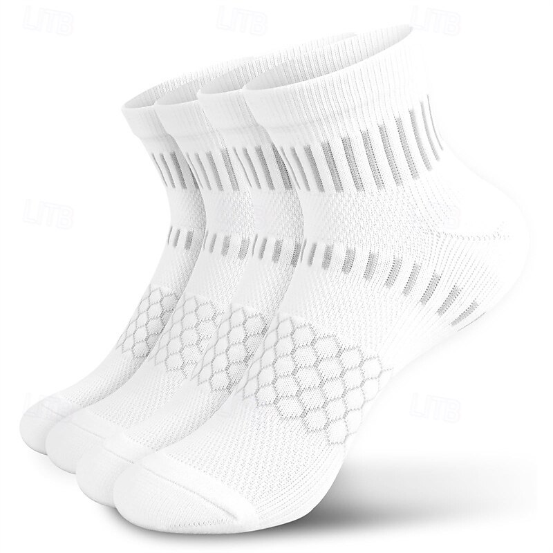 Men's 3 Pairs Multi Packs Socks Running Socks Casual Socks Black+White+Gray Black Color Geometic Vacation Sports & Outdoor Daily Basic Medium Spring Fall Fashion Casual4