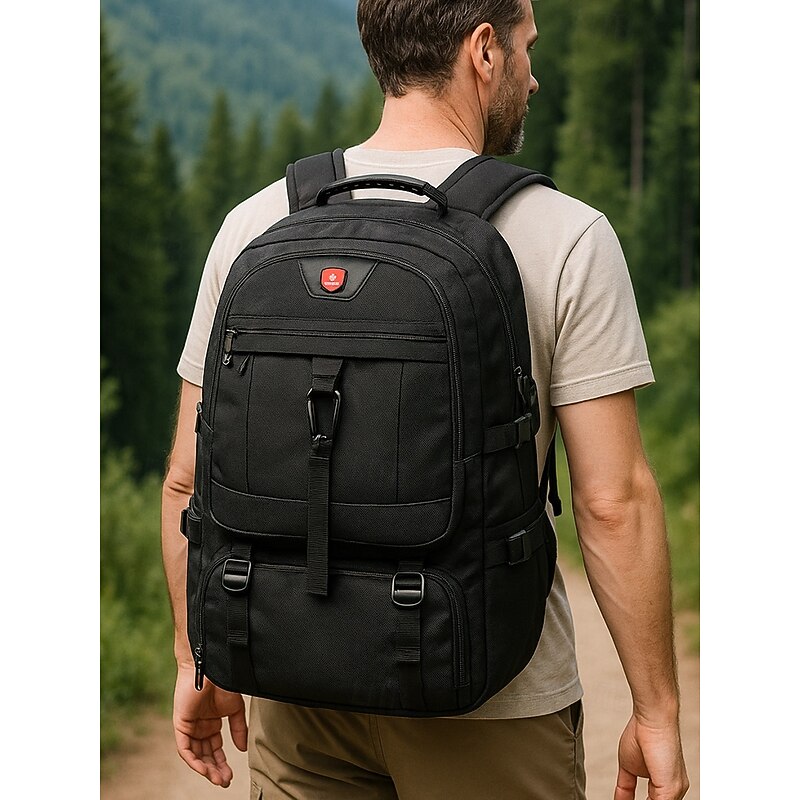 Men's Expandable Large Capacity Backpack with Water-Repellent Fabric, USB Charging Port, Multi-Compartment Design, Casual Outdoor and Travel Laptop Bag2