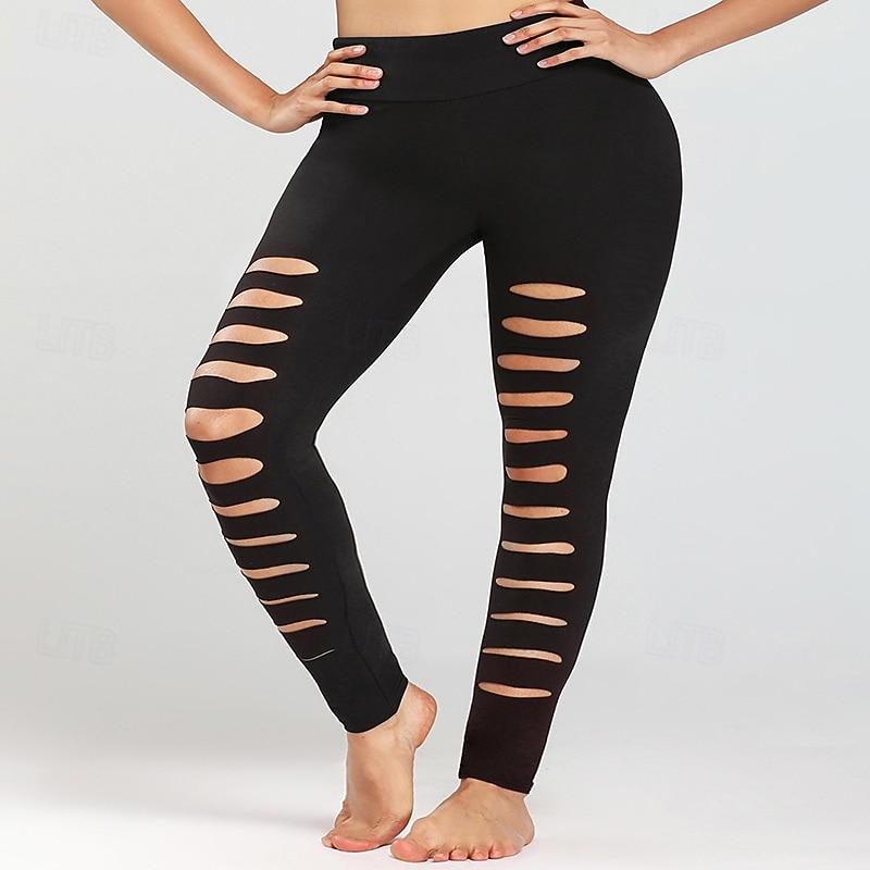 Women's Capri Leggings Yoga Leggings Tummy Control High Waist Gym Volleyball Workout Bottoms Solid Color Black Sports Activewear