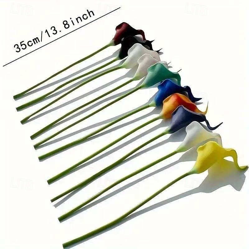 20 Bundles Artificial Lily, Calla Lily, and Lotus Flower Stems in 18 Colors, Realistic Faux Flowers for Valentine's Day, Mother's Day, Wedding Bouquets, Photography Props, Outdoor and Indoor Decor3