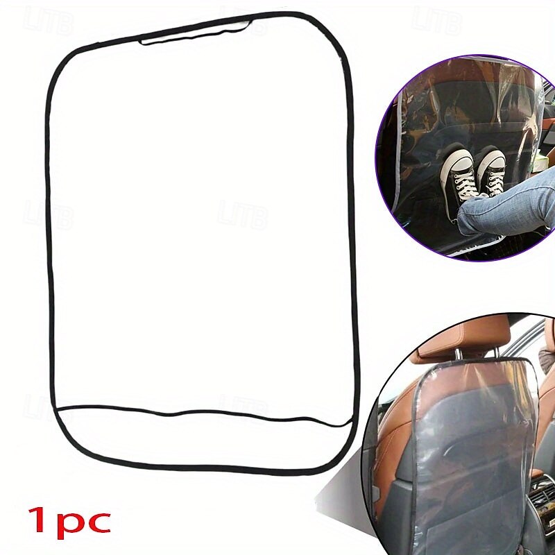 Machine Washable Resin Seat Protector - 2pc Waterproof Anti-Dirty Backseat Kick Guard - Stain-Resistant for All Vehicle Types2