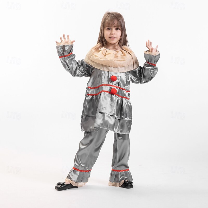 Clown Pennywise Halloween Costume It Horror Scary Costume Kid's Boys' Girls' Halloween Carnival Performance Party Easy Halloween Costumes Dress Up2