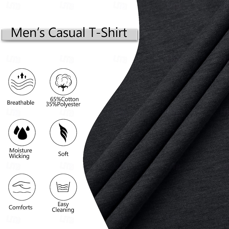 Men's Tee Top Long Sleeve Shirt Mock Turtleneck Long Sleeve Turtleneck Pile Neck Fall Winter Spring &  Fall Solid Color Daily Casual Street Style High Neck Plain Formal Outdoor Street Light Blue4