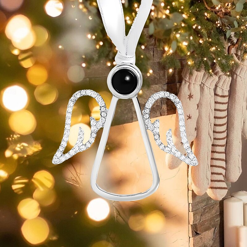 Personalized Christmas Photo Angel Projection Ornament Custom Picture Memorial Gift Charm Xmas Tree Hanging Decor, Christmas Gift for Her/Him/Family4