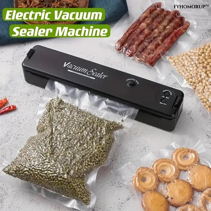 Food Saver Vacuum Sealer Machine with 100pcs Sealer Bags, Small Automatic Home Vacuum Sealing Food Packaging Sealer, Fresh-Keeping Vacuum Packaging Machine for Cooked and Raw Foods2