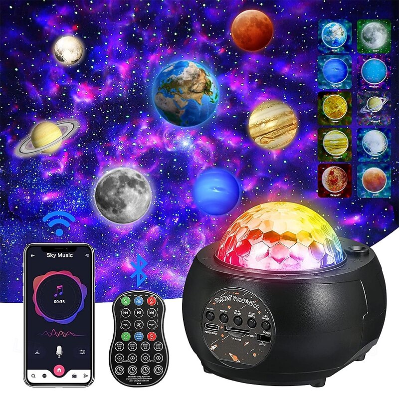 Galaxy Projector Star Projector for Bedroom Planet Night Lights Projector with Remote & Bluetooth Music Speaker Multiple Solar System Projector for Kids Space Lights for Ceiling Decor