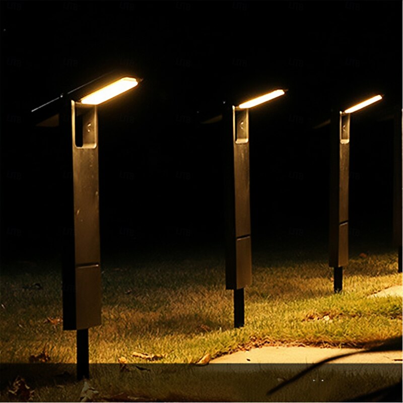 Solar Pathway Lights Dual Color Temperature Outdoor Adjustable Head Solar Path Lights  Waterproof Solar Powered Landscape Light Garden  1PC3