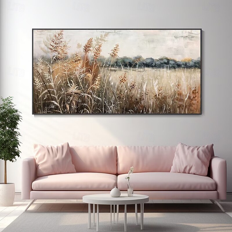Mintura Handmade Autumn Reeds Oil Paintings On Canvas Wall Art Decoration Modern Abstract Flower Landscape Picture For Home Decor Rolled Frameless Unstretched Painting2