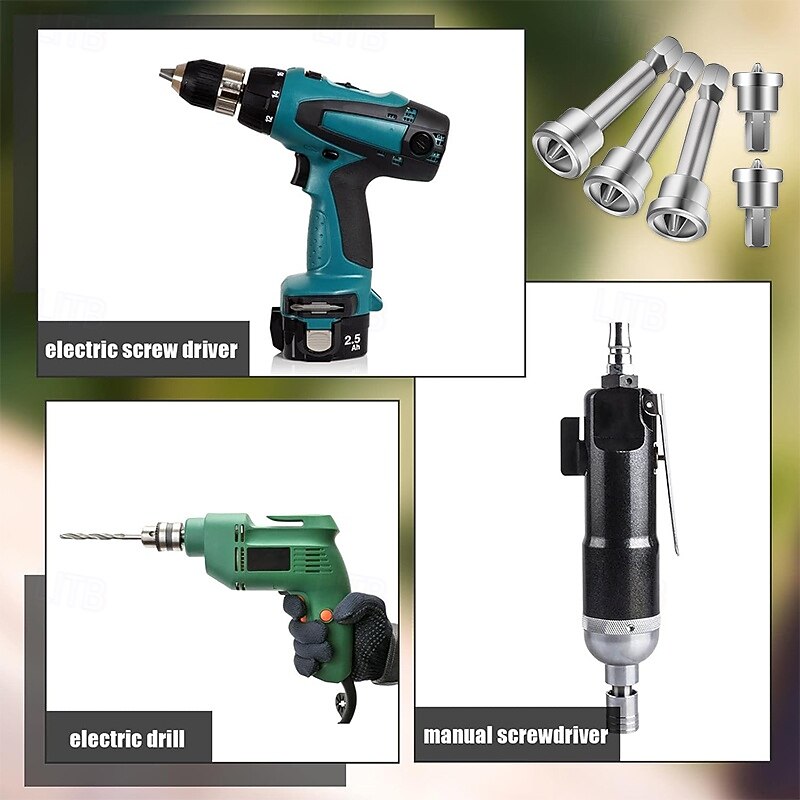 5 Pcs Positioning Screwdriver Bits Set Anti-Slip PH2 Drywall Screw Setter Hex Shank Screwdriver Bits Screw Positioning Bit Batch Head (50mm 25mm)4