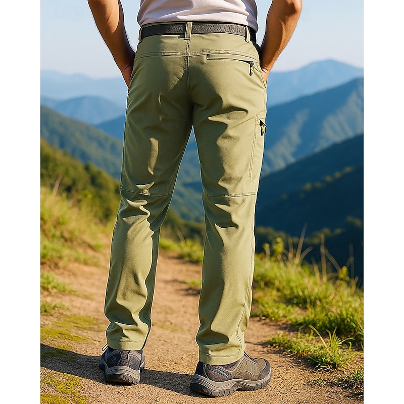 Men's Hiking Pants Trousers Hiking Trousers Hiking Rain Pants Outdoor Regular Fit Waterproof Windproof Lightweight Bottoms Pocket Black Army Green Camping / Hiking Running S M L XL XXL2