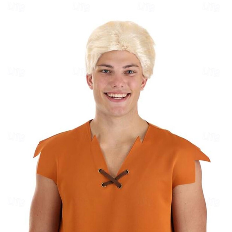 The Flintstones Men's Barney Rubble Costume Wig Napoleon Dynamite Wig  Halloween Cosplay Party Wigs