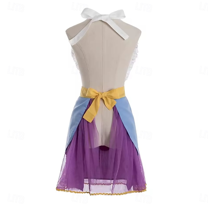 Beauty and the Beast Fairy Tale Mrs. Potts Chip Apron Dress Costume Movie Cosplay for Kids Adults Halloween Carnival World Book Day Performance Educational Dress Up School Event Dress Up3