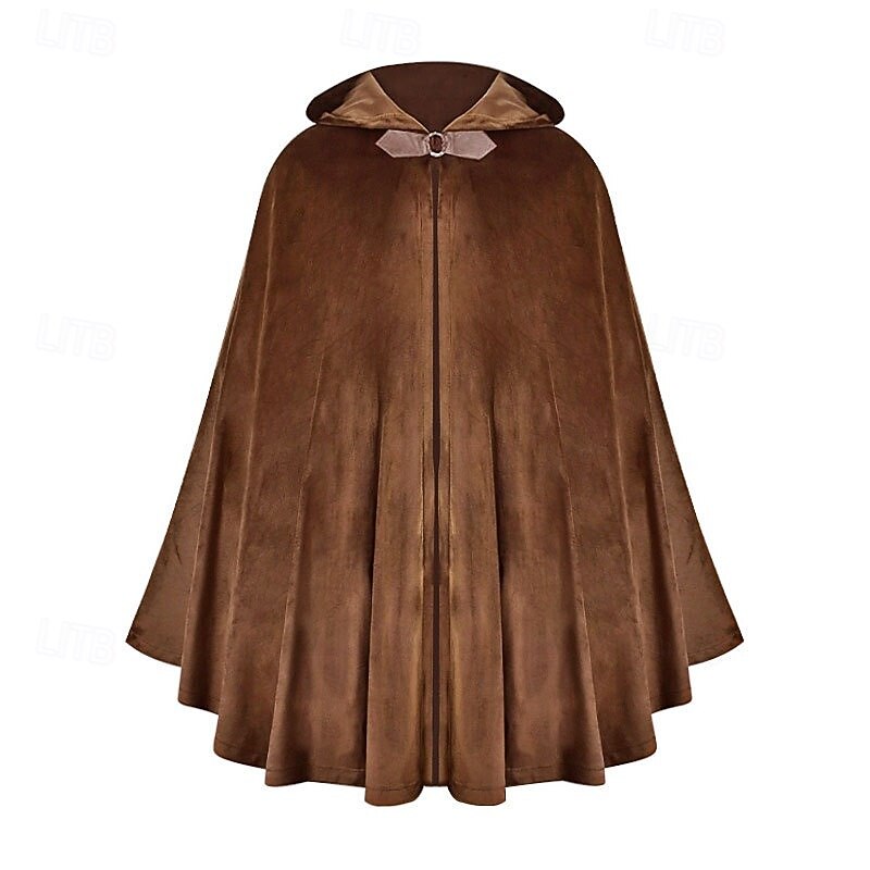 Punk & Gothic Medieval Renaissance Hoodies Robe Normal Capped Fashion Collarless Fancy Dress Halloween Festival Adults Adults' Cloak All Seasons2