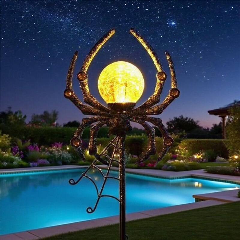 Outdoor Courtyard Solar Spider Iron Lamp Luminous Decoration  1PC4