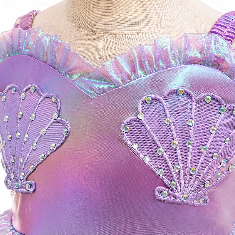 The Little Mermaid Fairy Tale Princess Ariel Dress Costume Storybook Characters Cosplay Movie Cosplay for Girls' Kid's Halloween Carnival World Book Day Performance Educational Dress Up School Event3