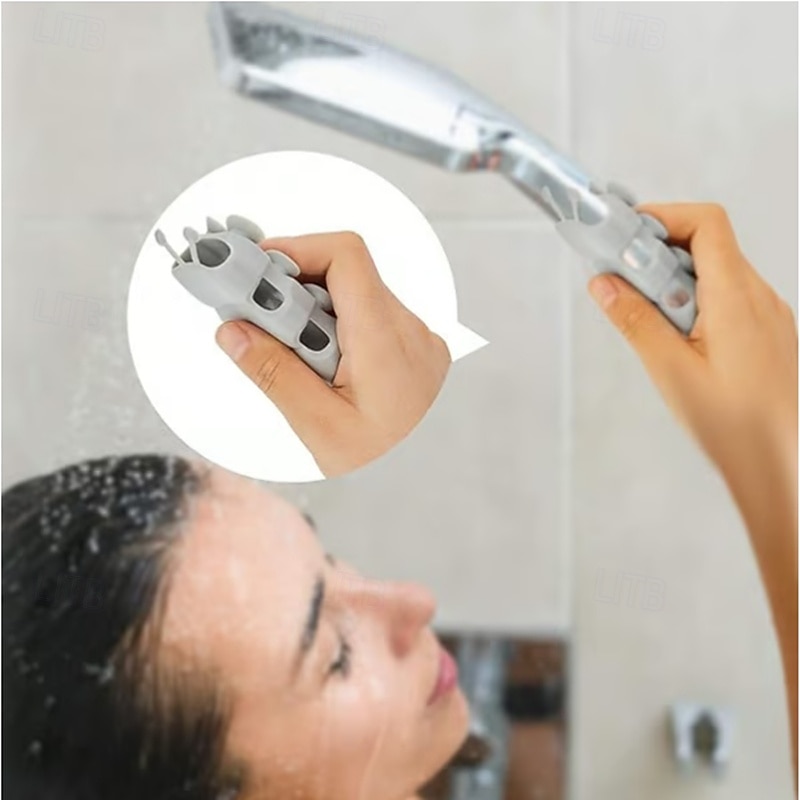 3/6pcs Silicone Shower Head Holder, Drill-Free Suction Cup Shower Bracket, Wall Mounted Showerhead Base for Bathroom, Removable Caterpillar Grip Design2