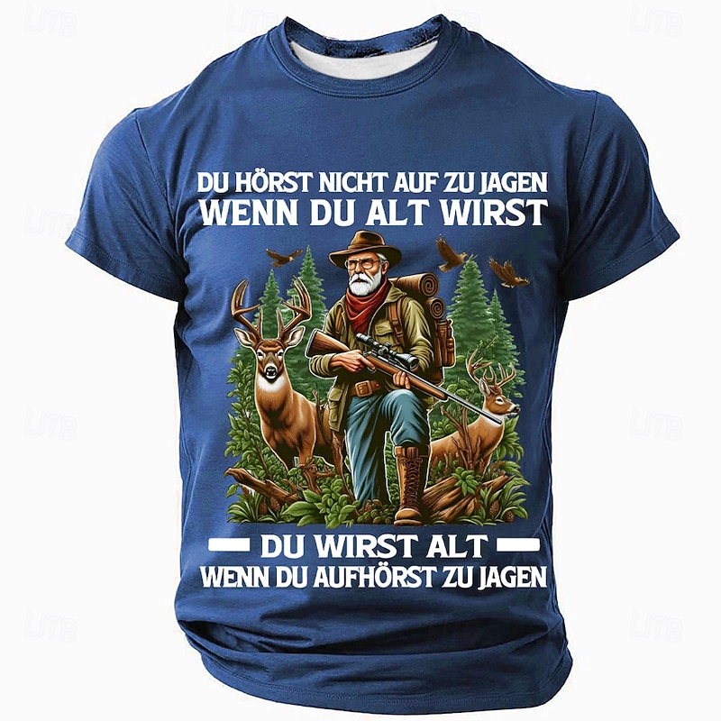 Men's Hunter Graphic Tee - "You Don't Stop Hunting When You Get Old, You Get Old When You Stop" Short Sleeve Outdoor T-Shirt2