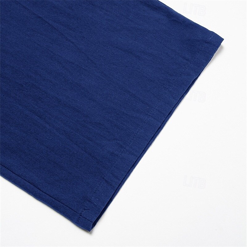 Men's Cargo Pants Linen Pants Trousers Summer Pants Elastic Waist Drawstring Multi Pocket Plain Comfort Breathable Full Length Casual Daily Holiday Vacation Fashion Black White Inelastic4