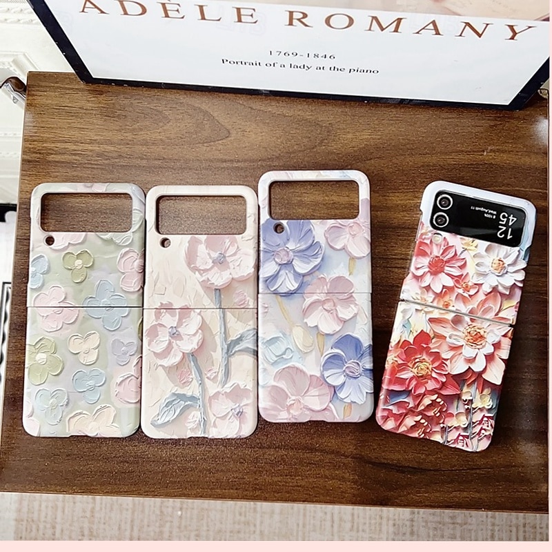 Phone Case For Samsung Galaxy Z Fold 7 Z Flip 7 Z Flip 6 Z Flip 5 Z Flip 4 Back Cover Shockproof Flower Floral3