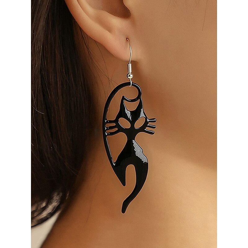 Women's Halloween Earrings  – Spider, Bat, Cat & Web Drop Dangle Earrings for Costume Parties and Trick-or-Treat Looks2