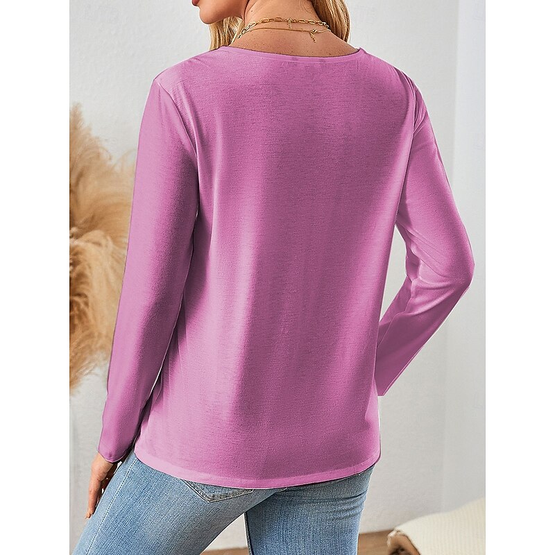 Halloween Women's T shirt Ghost Crew Neck Long Sleeve Tunic Floral Graphic Vintage Stylish Classic Regular Tops Daily Print Pink Blue Green Khaki Spring Fall2