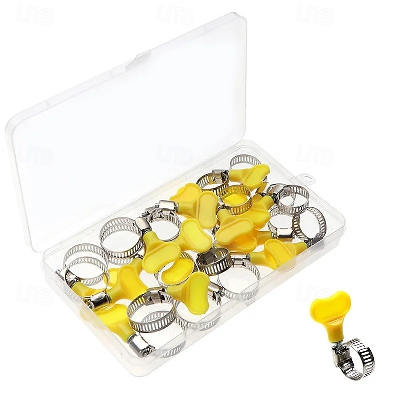 40 Pcs Stainless Steel Hose Clamp Set with Plastic Handle Adjustable 201 Steel Pipe Clamps for Water Tubing Fuel Line Plumbing Automotive Repairs2