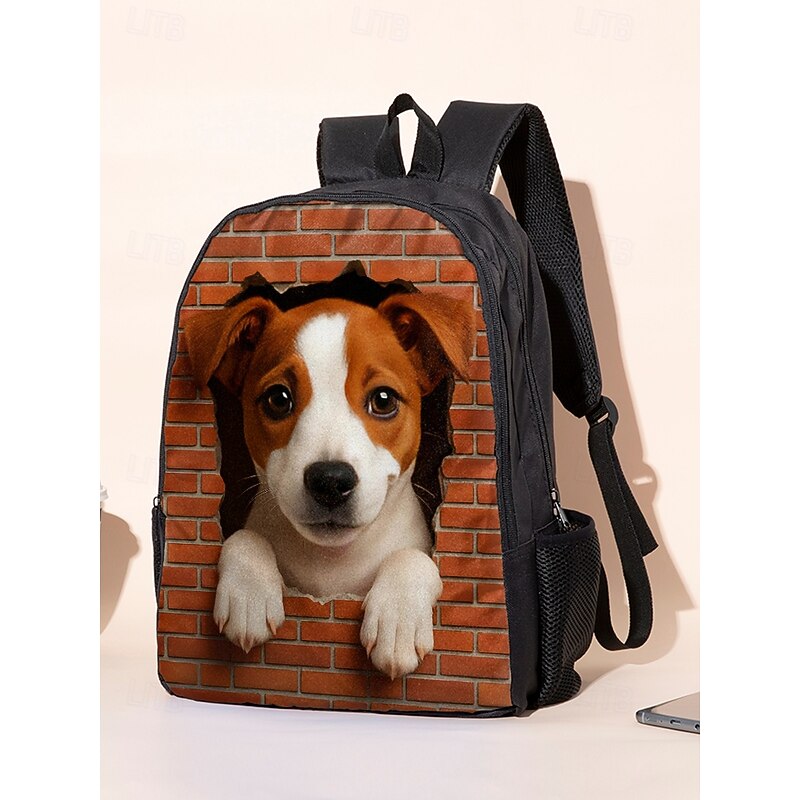 Kid's Cartoon Dog Print School Backpack – Double-Layer Large Capacity, Lightweight Bookbag for Boys, Perfect for Elementary School & Back to School Season3