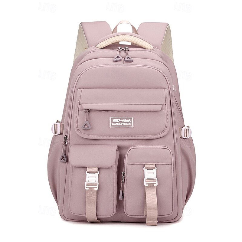 Teenager's Water-Repellent Backpack with Multiple Pockets – Large Capacity Travel & School Bag with Luggage Strap, Adjustable Straps, Stylish Unisex Design