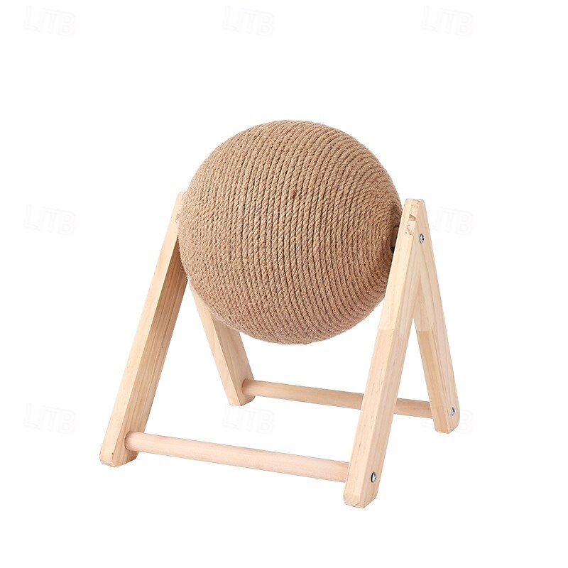 Sisal Cat Scratching Ball, Cat Scratcher Ball Toy with Stable Stand, Interactive Exercise Toy for Small Pet Interactive Exercise and Play2