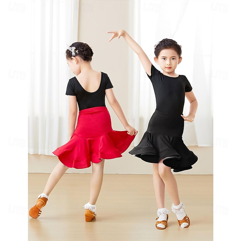 Asymmetric Fishtail Hip Latin Ballroom Skirts for Girls Dance Salsa Tango Samba4