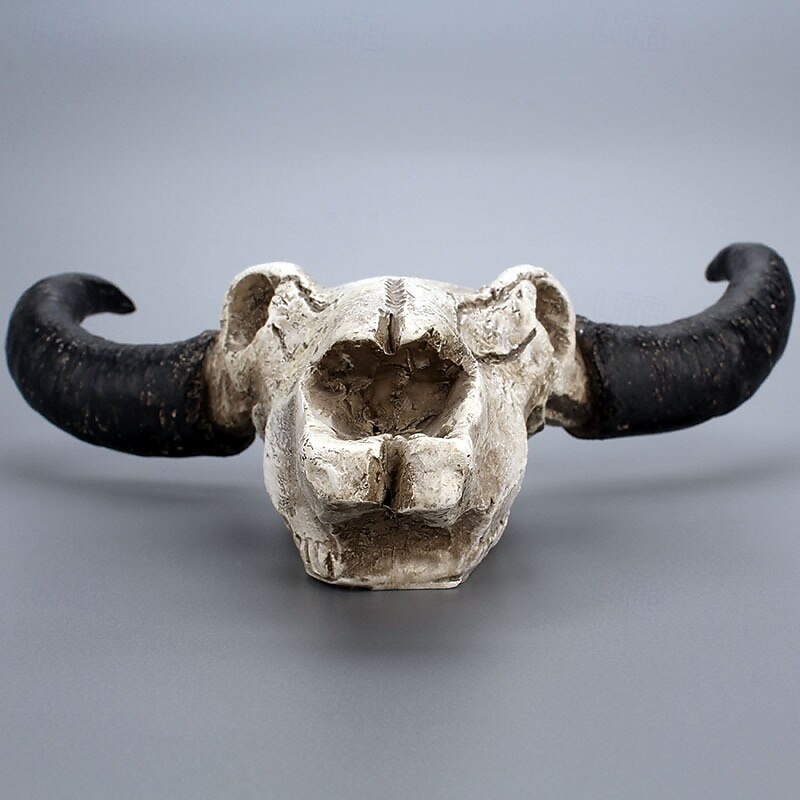 Halloween Cow Skull Wall Decor Vintage Animal Bone Wall Hanging Rustic Resin Bull Head Ornament 3D Cow Skull Decoration for Home Bar Party Room Decor4