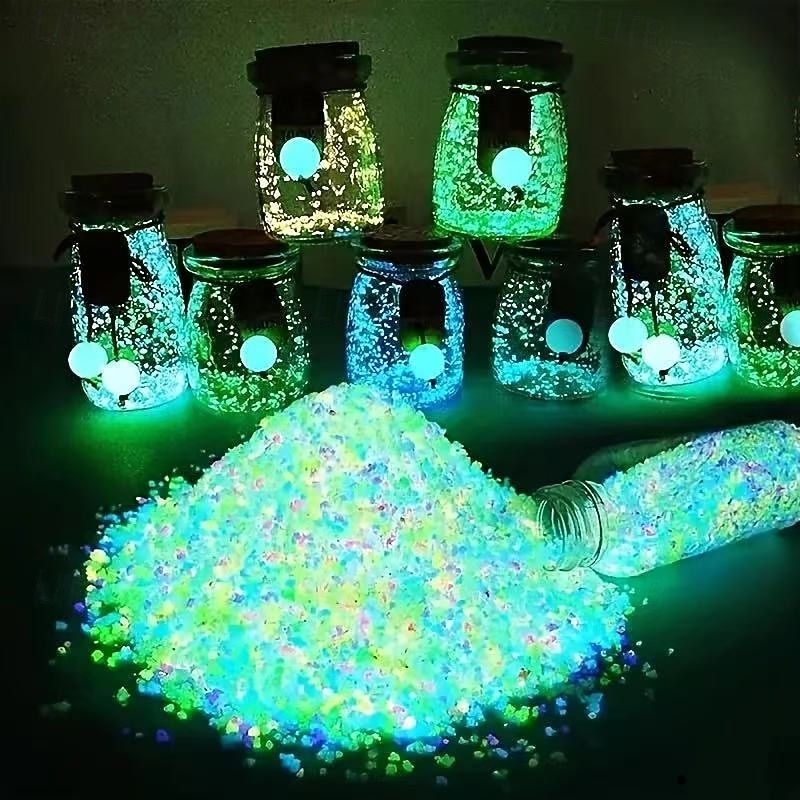 20000pcs Glow in The Dark Resin Pebbles, Durable Decorative Gravel for Garden, Pathway, Aquarium, Indoor Outdoor Party Decor