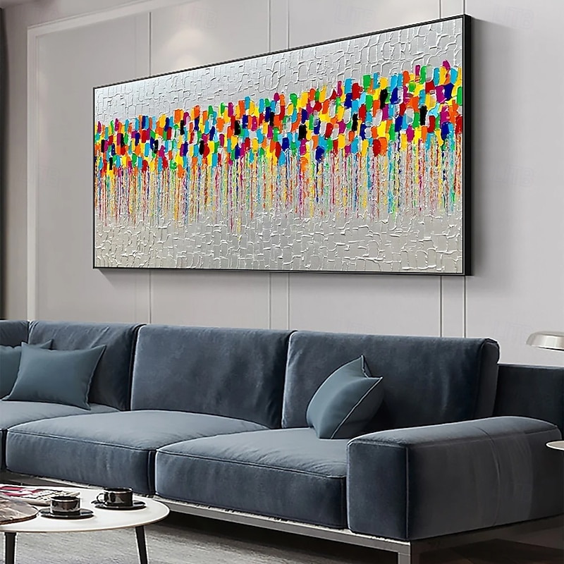 Mintura Handmade Abstract Colorful Textured Oil Paintings On Canvas Wall Art Decoration Modern Abstract Picture For Home Decor Rolled Frameless Unstretched Painting4